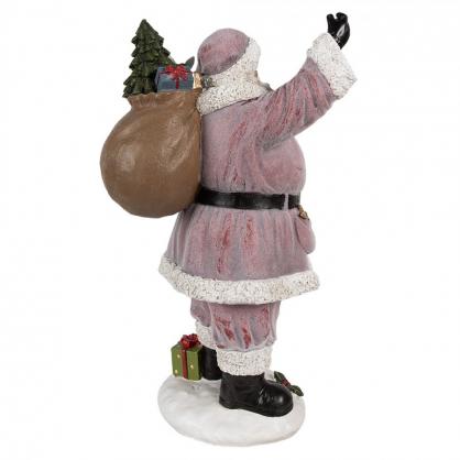 1 Clayre Eef Juldekoration XL Tomte 43 cm Rosa Polyresin