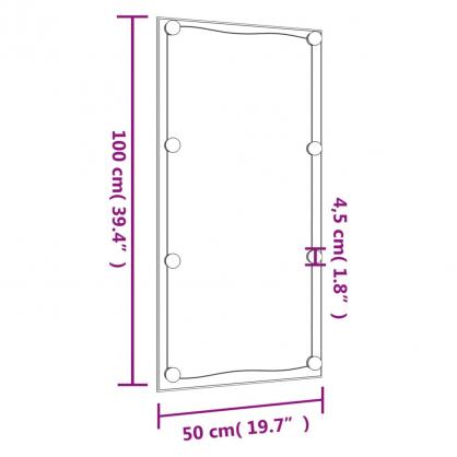 1 VidaXL Vggspegel med LED-belysning rektangulr 50x100 cm glas