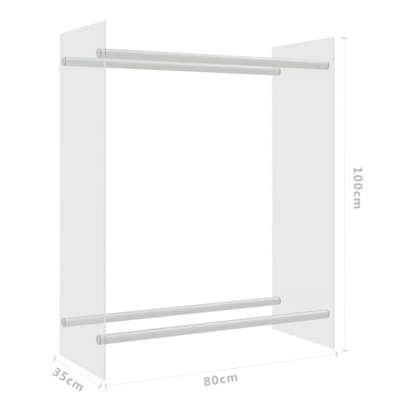 1 VidaXL Vedstll genomskinlig 80x35x100 cm hrdat glas