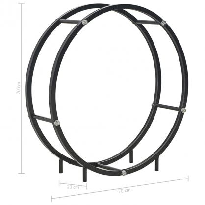 1 VidaXL Vedstll svart 70x20x70 cm stl