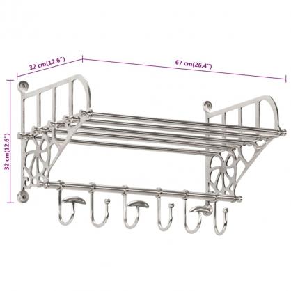 1 VidaXL Bagagehylla med kldhngare vggmonterad aluminium