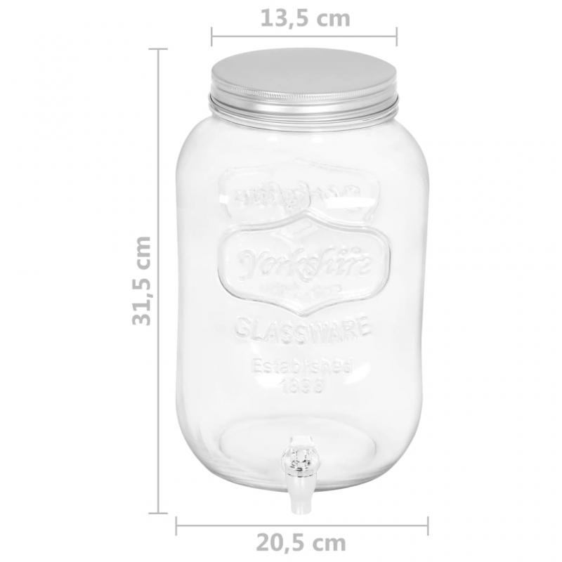 1 VidaXL Glasbehllare med tappkran 2 st 8050 ml glas