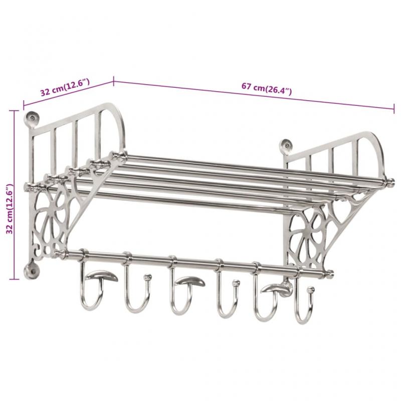 1 VidaXL Bagagehylla med kldhngare vggmonterad aluminium