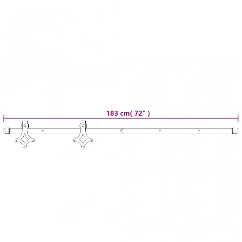 1 VidaXL Skjutdrr med beslag 070x210 cm massiv furu svart