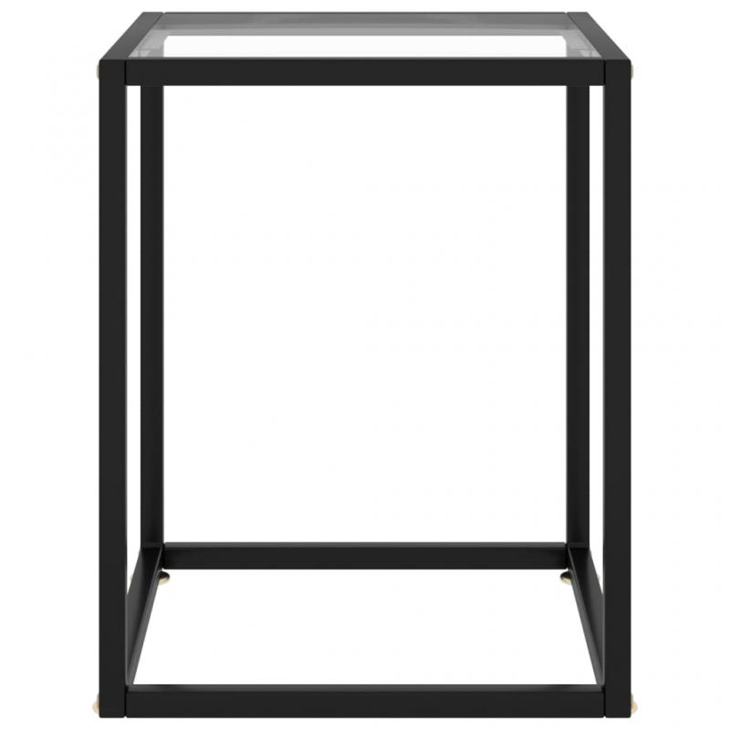 1 VidaXL Soffbord hrdat glas svart 40x40x50 cm