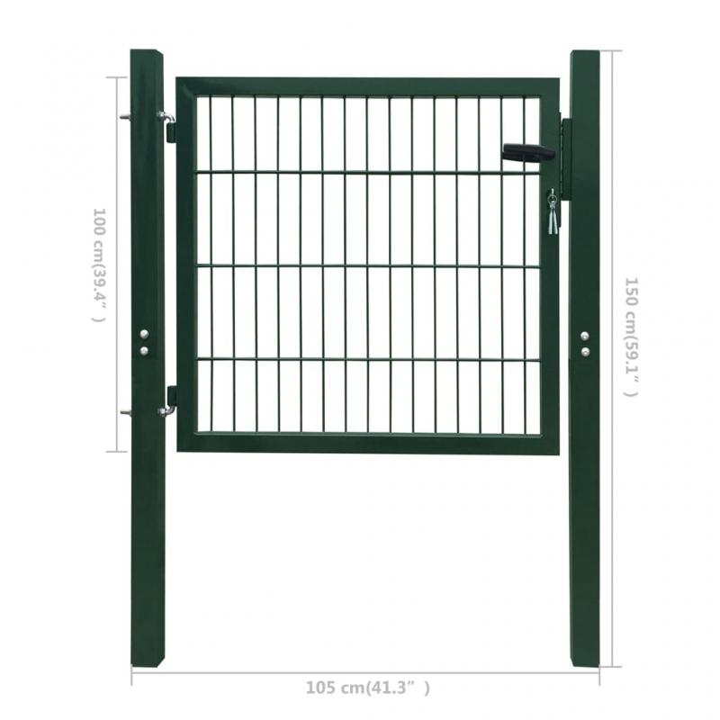 1 VidaXL Trdgrdsgrind stl grn 105x150 cm