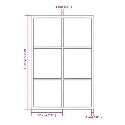 1 VidaXL Vggspegel svart 60x40 cm metall