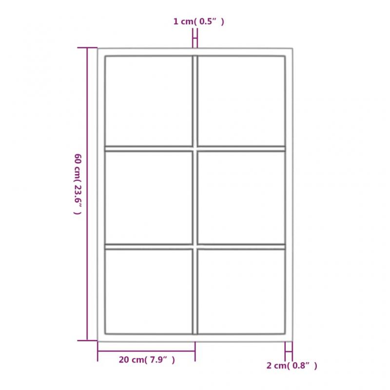 1 VidaXL Vggspegel svart 60x40 cm metall