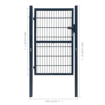 1 VidaXL Stngselgrind stl antracit 106x248 cm