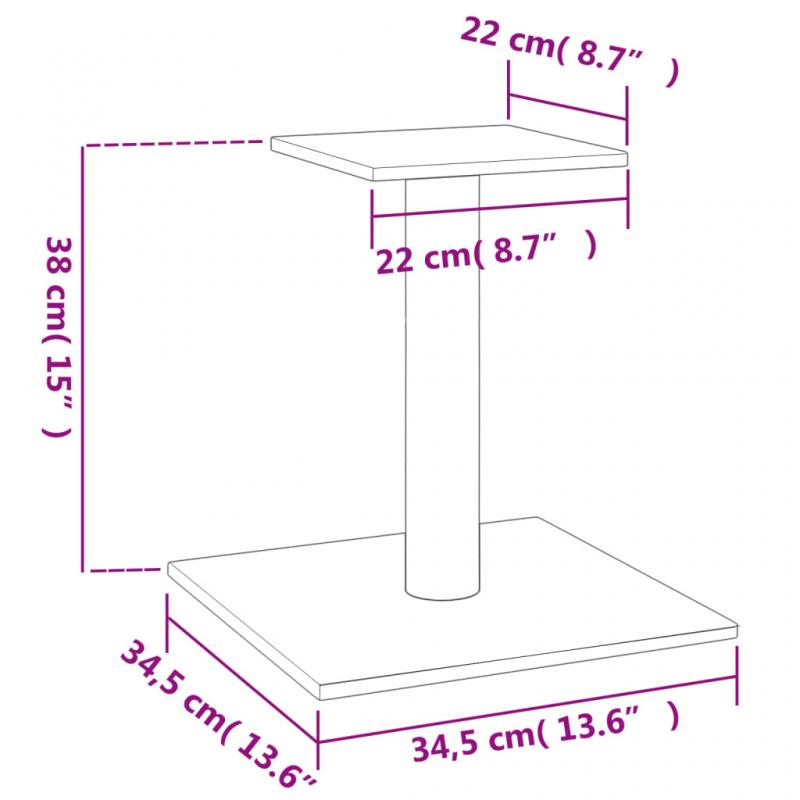 1 VidaXL Kattmbel Klspelare med plattform mrkgr 38 cm