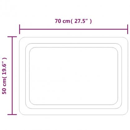 1 VidaXL Badrumsspegel LED rektangulr 50x70 cm