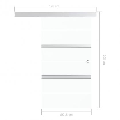 1 VidaXL Skjutdrr ESG-glas och aluminium 102,5x205 cm silver