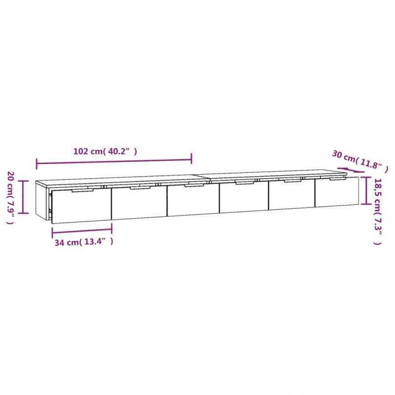 1 VidaXL Vggskp 102x30x20 cm betonggr konstruerat tr 2 st