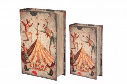 1 A Lot decoration Boklda Cirkus 18x7x27cm 2-pack