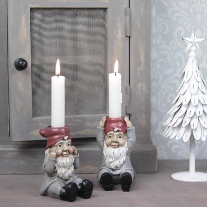 1 A Lot decoration Ljusstake Tomte Kronljus Mix 2-pack