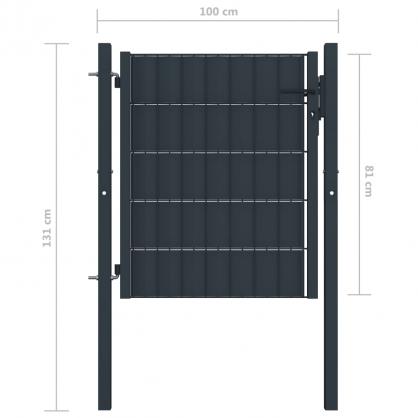 1 VidaXL Stngselgrind PVC och stl antracit 100x81 cm