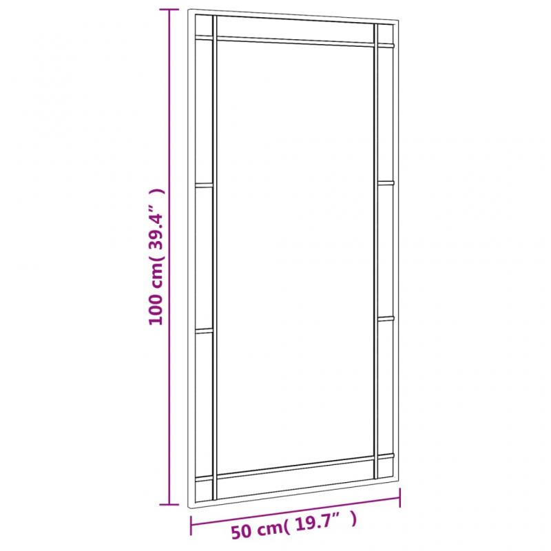 1 VidaXL Vggspegel svart 50x100 cm rektangulr jrn