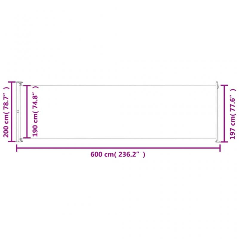 1 VidaXL Infllbar sidomarkis fr uteplats bl 200x600 cm