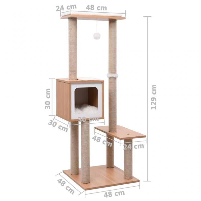 1 VidaXL Kattmbel Klstrd med klsmatta i sisal 129 cm