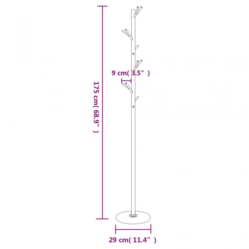 1 VidaXL Kldhngare svart 175 cm pulverlackerat jrn