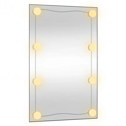 1 VidaXL Vggspegel med LED-belysning 40x60 cm glas rektangulr