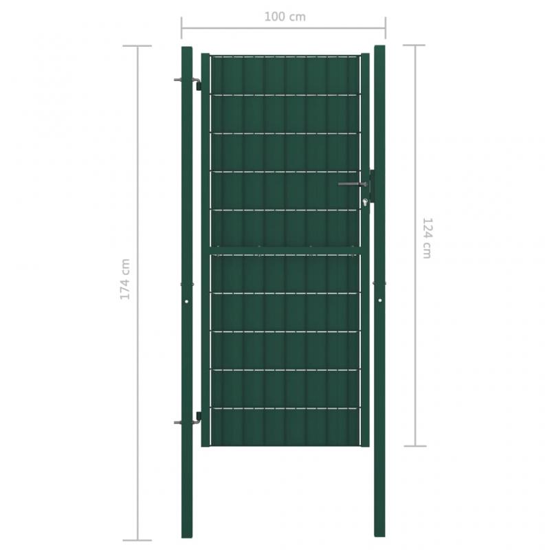 1 VidaXL Trdgrdsgrind PVC och stl grn 100x124 cm