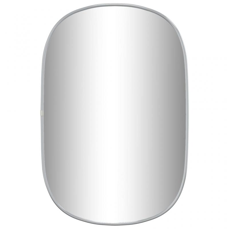 1 VidaXL Vggspegel oval silver 60x40 cm