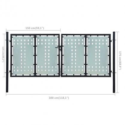 1 VidaXL Grind dubbeldrr svart 300 x 175 cm