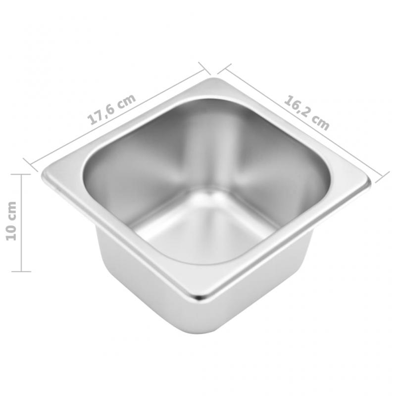 1 VidaXL Gastronormbehllare med 3 GN 1/6 kastrull rostfritt stl