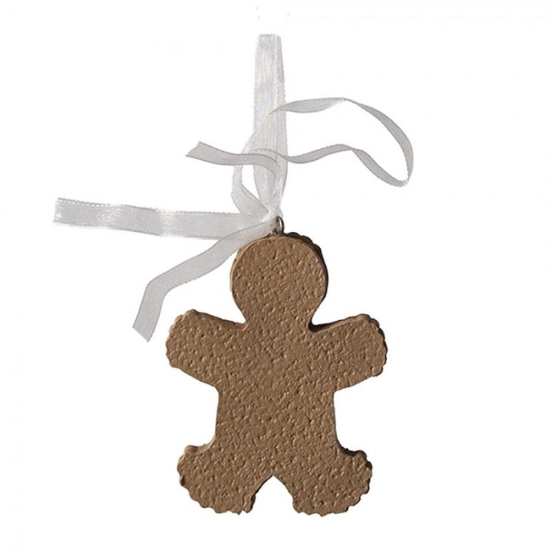 1 Clayre Eef Juldekoration 3-pack Pepparkaksgubbe 6x1x8 Cm Brun polyresin