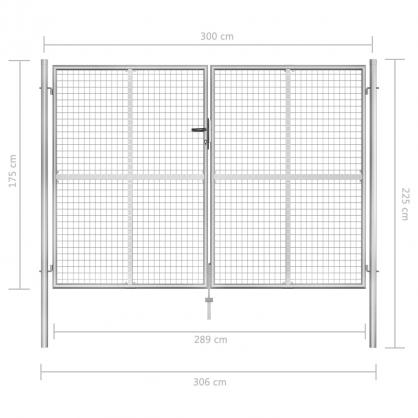 1 VidaXL Trdgrdsgrind galvaniserat stl silver 306x225 cm