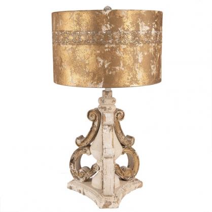 1 Clayre Eef Bordslampa 70 cm Beige Guldfrgad Tr Jrn