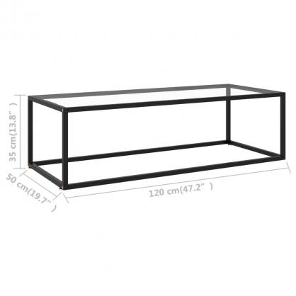 1 VidaXL Soffbord hrdat glas svart 120x50x35 cm