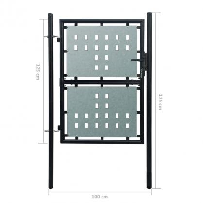 1 VidaXL Grind singeldrr svart 100 x 175 cm