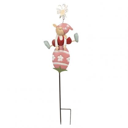 1 Clayre Eef Trdgrdsstick Gnome Rosa 24x7x84 cm