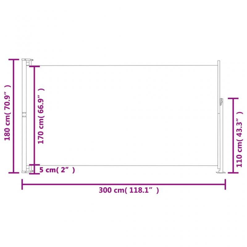 1 VidaXL Infllbar sidomarkis fr uteplats brun 180x300 cm