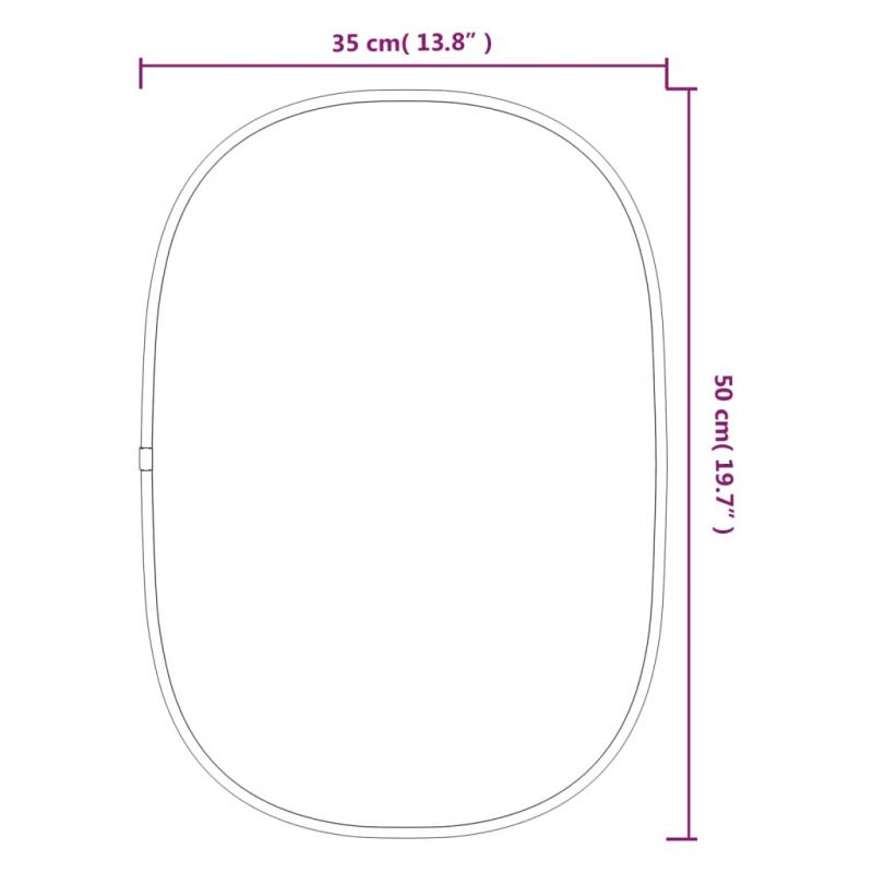 1 VidaXL Vggspegel oval guld 50x35 cm