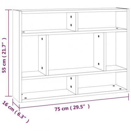 1 VidaXL Vgghylla 75x16x55 cm rkfrgad ek konstruerat tr