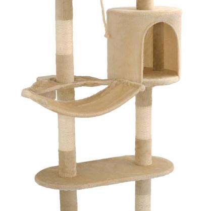 1 VidaXL Kattmbel Kattrd Vggmonterad med klspelare i sisal 194 cm beige