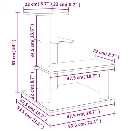 1 VidaXL Kattmbel Klstrd med sisalpelare ljusgr 61 cm