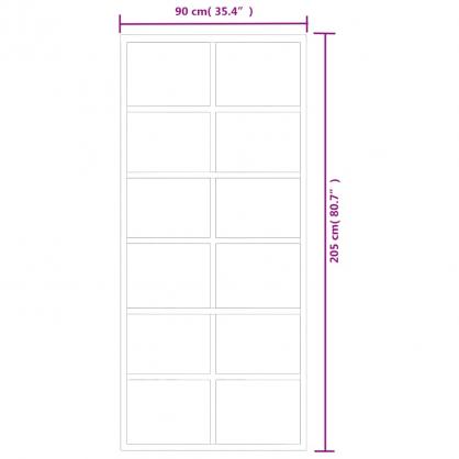 1 VidaXL Skjutdrr ESG-glas och aluminium 90x205 cm svart