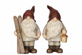 1 A Lot decoration A Lot Decoration - Juldekoration Tomte Skidor/Lykta Mix Poly 2-pack