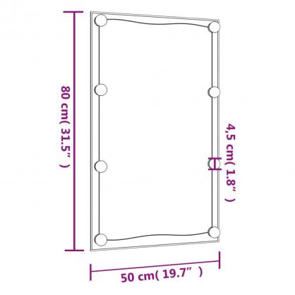 1 VidaXL XX Vggspegel med LED-belysning rektangulr 50x80 cm glas