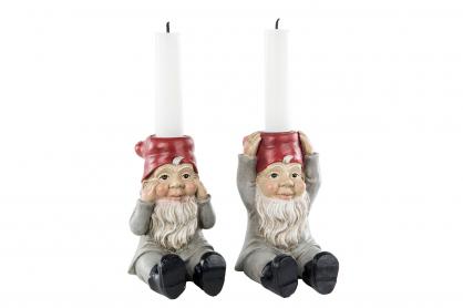 1 A Lot decoration Ljusstake Tomte Kronljus Mix 2-pack