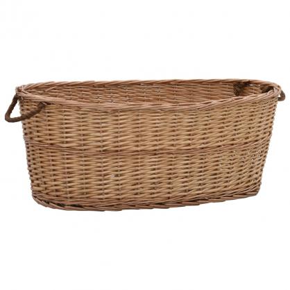 1 VidaXL Vedkorg med brhandtag 88x57x34 cm naturlig pil