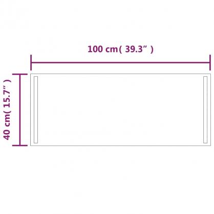 1 VidaXL Badrumsspegel LED rektangulr 40x100 cm