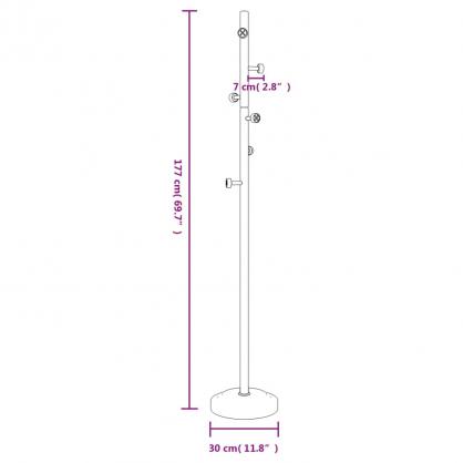 1 VidaXL Kldhngare svart 177 cm pulverlackerat jrn