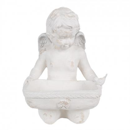 1 Clayre Eef Dekoration Figur ngel 36x39x51 Cm Vit Keramiskt material