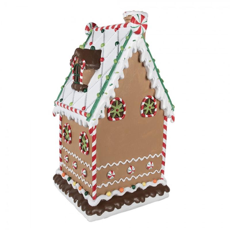 1 Clayre Eef Juldekoration Pepparkakshus XXL 51 cm Brunt polyresin