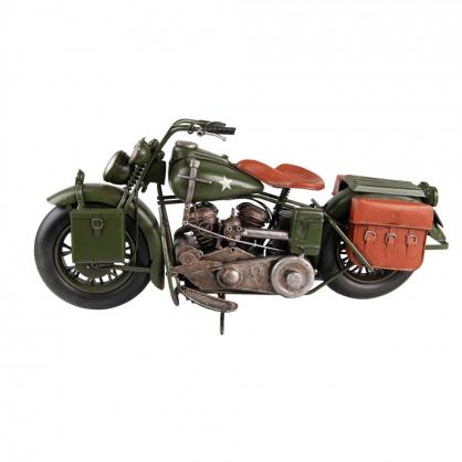 1 Clayre Eef Dekoration Figur Metalldekoration Motorcykel 38x15x19 Cm Grnt jrn